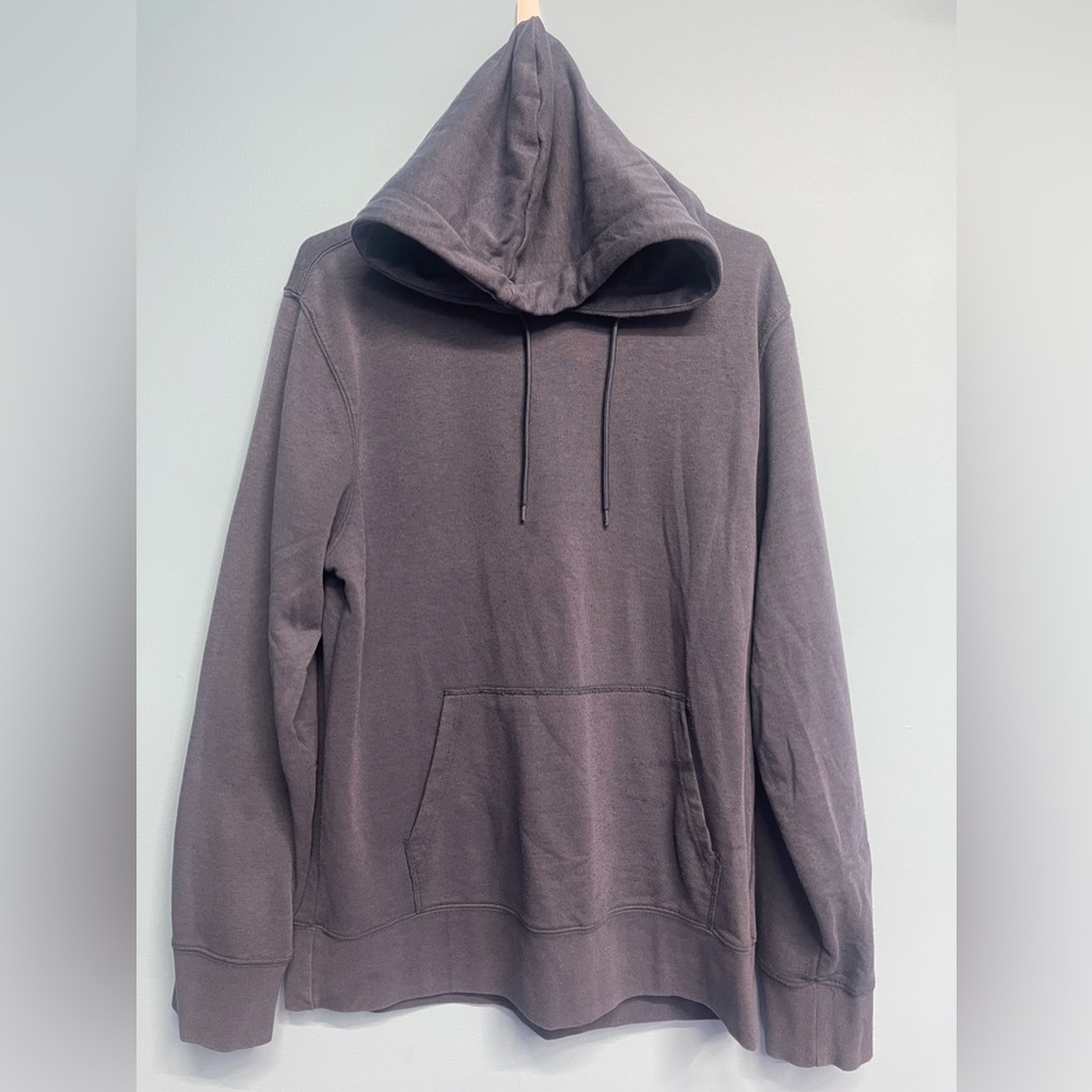 Blue, Long sleeve, hooded shirt.
